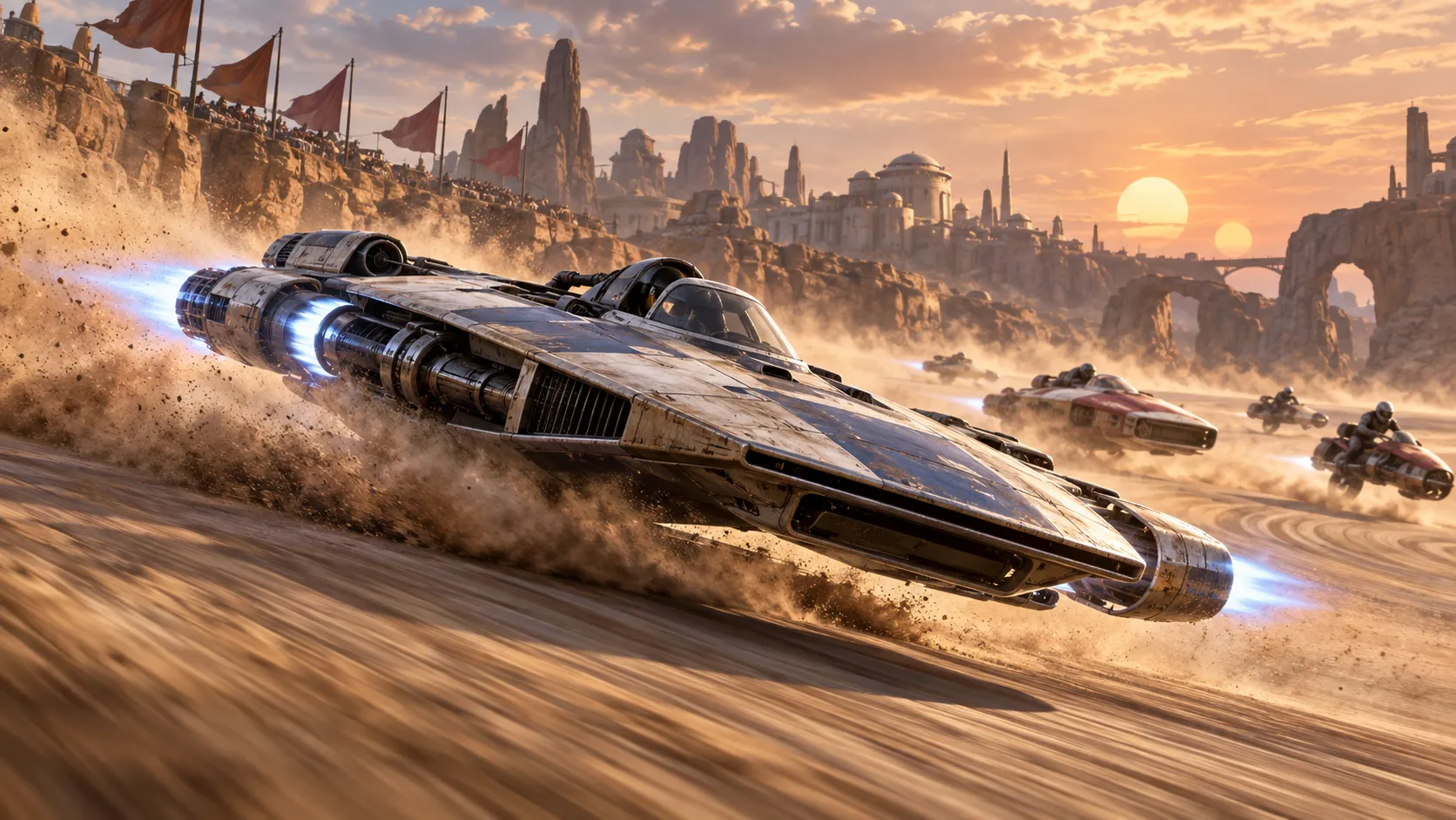 Star Wars: Galactic Racer představuje Skim Speeder a jeho průjezdy zatáčkami